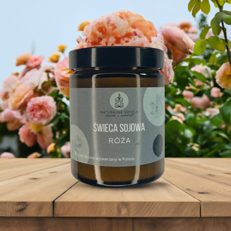 Sojawachskerze 180 ml „Róża“ für romantische Stimmung