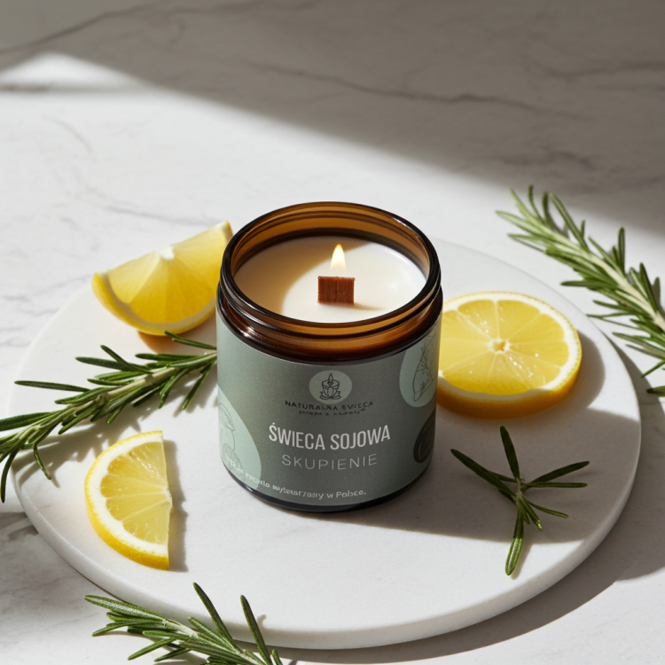 Natürliche Sojakerze Fokus 120 ml – Konzentration und Ruhe