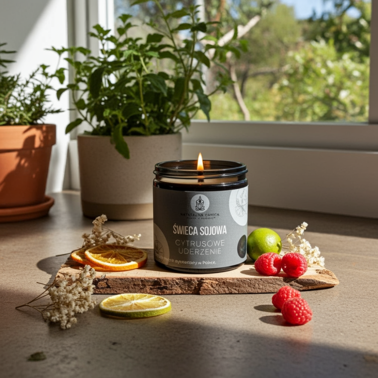 Ökologische Duftkerze mit Zitrusnoten 120 ml im Glas
