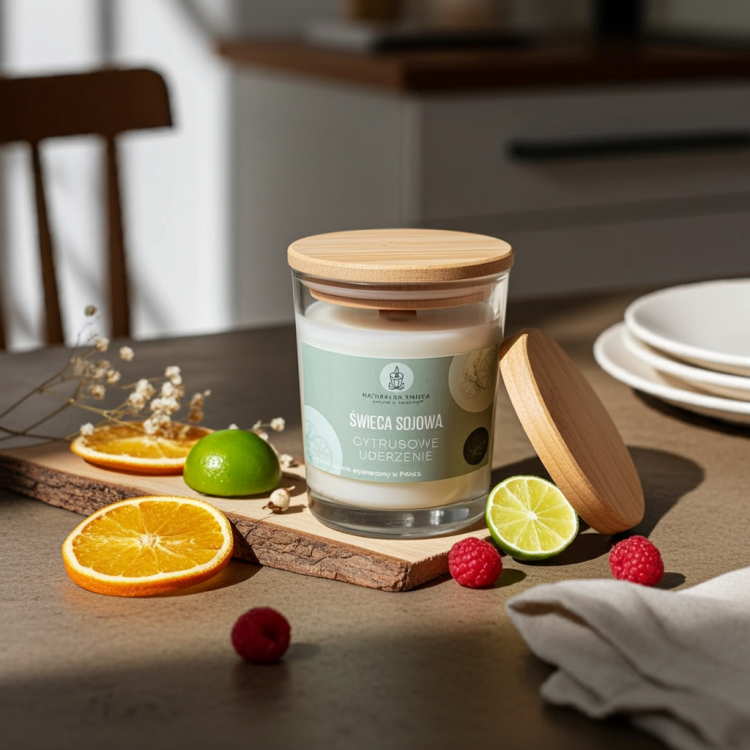 Natürliche Sojakerze 250 ml mit Zitrusduft – frisch und sauber