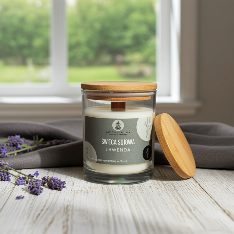 Lavendelkerze 250 ml für Meditation und Ruhe