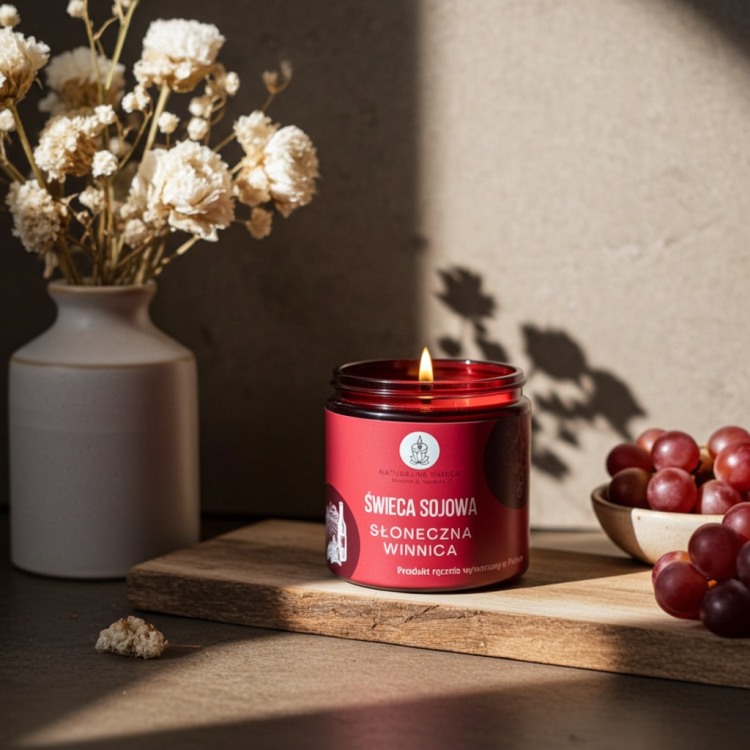 Sojakerze 120 ml sonniges Weingut natürlicher Traubenduft
