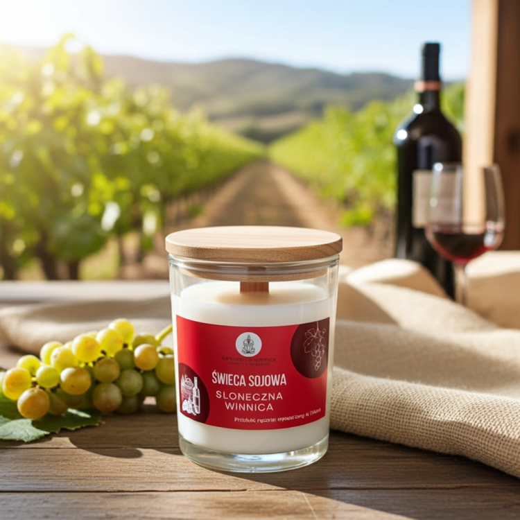 natürliche Sojakerze 250 ml inspiriert von Wein und Sonne