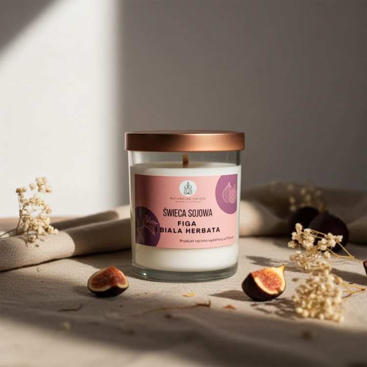 Duftkerze 250 ml Feige und Weißer Tee luxuriöser Duft