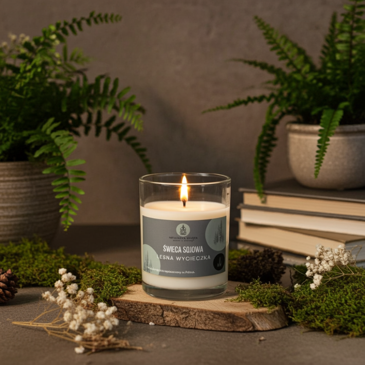 ekologiczna świeca 250 ml leśna kompozycja aromatyczna