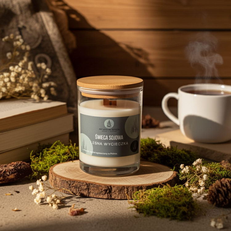 naturalna świeca sojowa 250 ml zapach głębokiego lasu