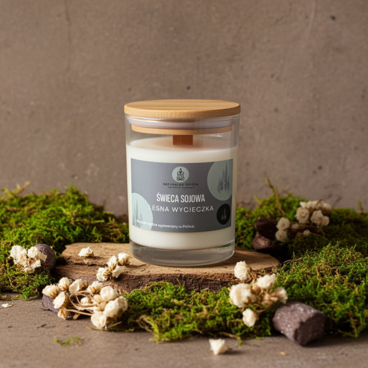 handmade świeca sojowa 250 ml leśna wycieczka aromat natury