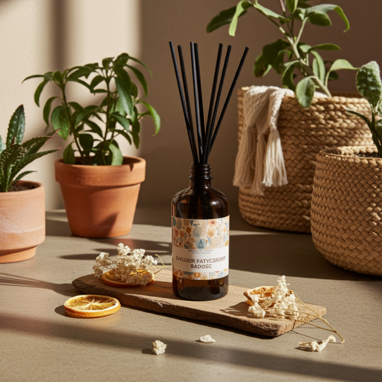 Vegan hand-poured diffuser sticks for joy and positivit