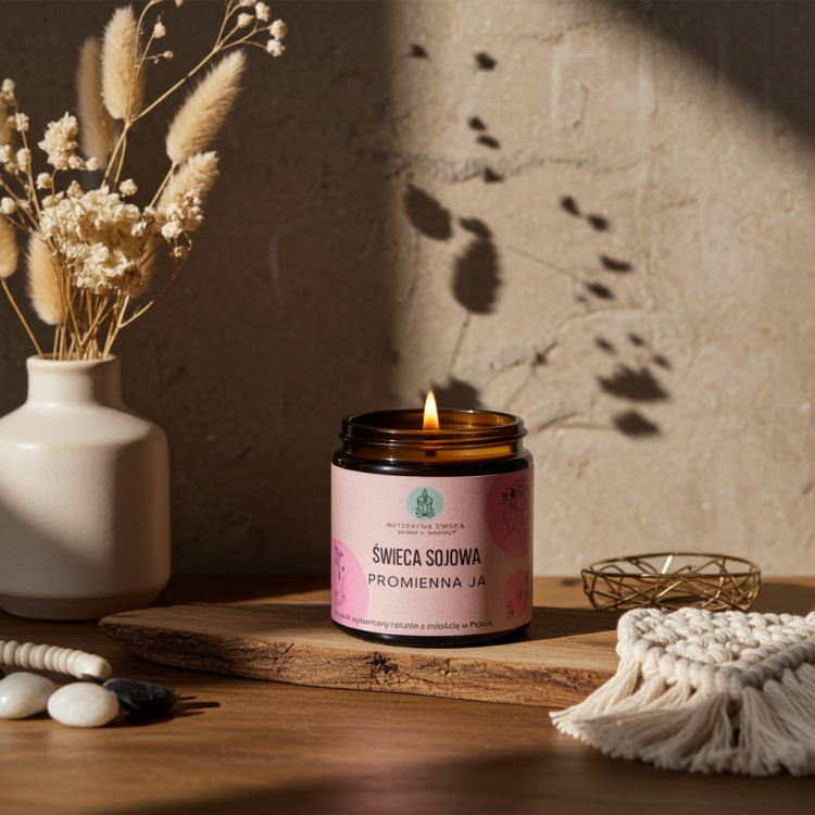 świeca sojowa 120 ml promienna ja zapach kobiecych perfum