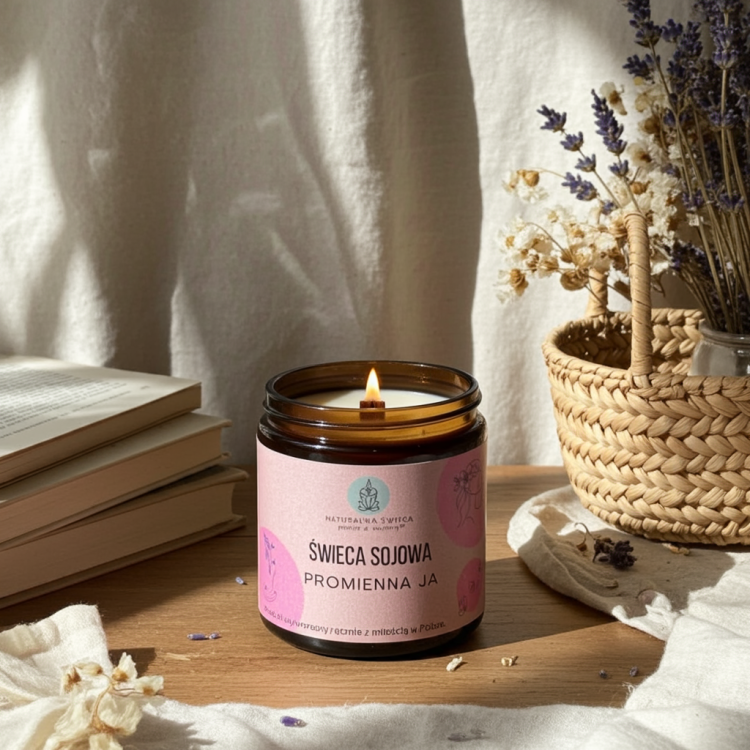 handmade świeca sojowa 120 ml z nutą luksusowych perfum