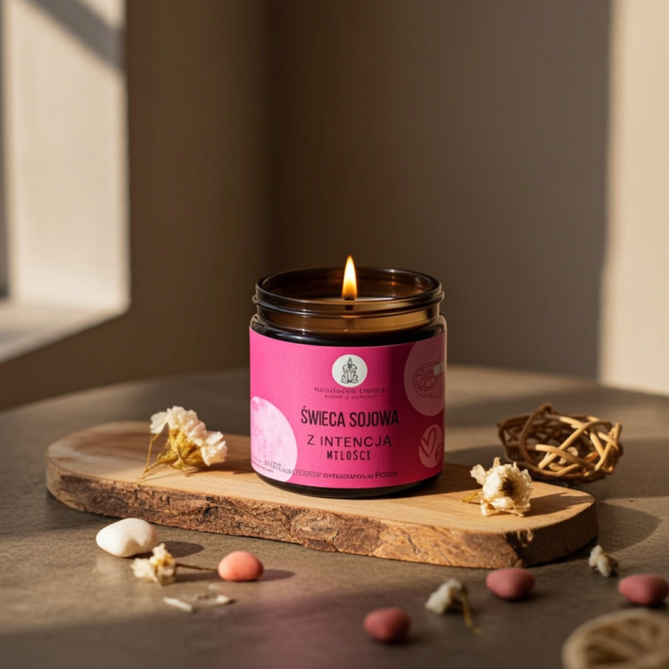 Sojakerze 120 ml mit der Intention der Liebe Herzritual