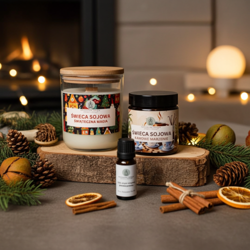 zestaw prezentowy Luksusowy Rytuał Zimowy – ekskluzywne świece sojowe