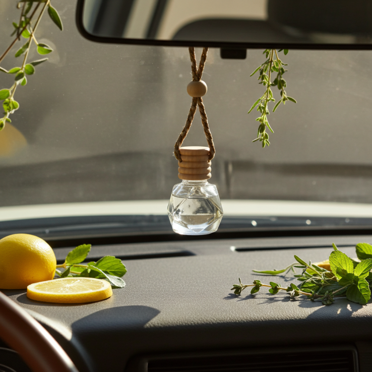 Premium spa-inspired car fragrance with wooden cap