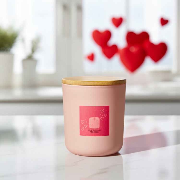 Hand-poured soy candle Love 250 ml with premium glass packaging