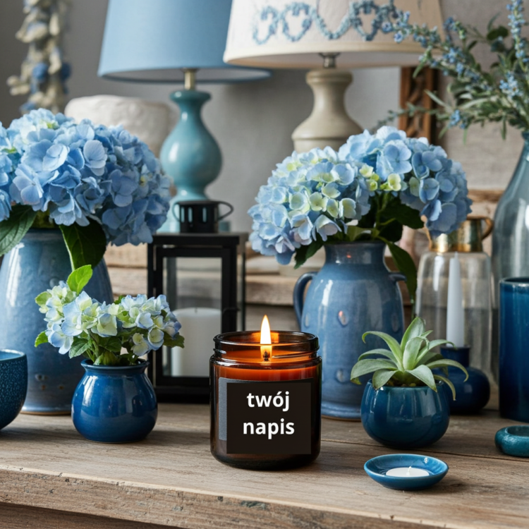 Personalisierte Baby Shower Kerze – Geschenk für Gäste Design blau