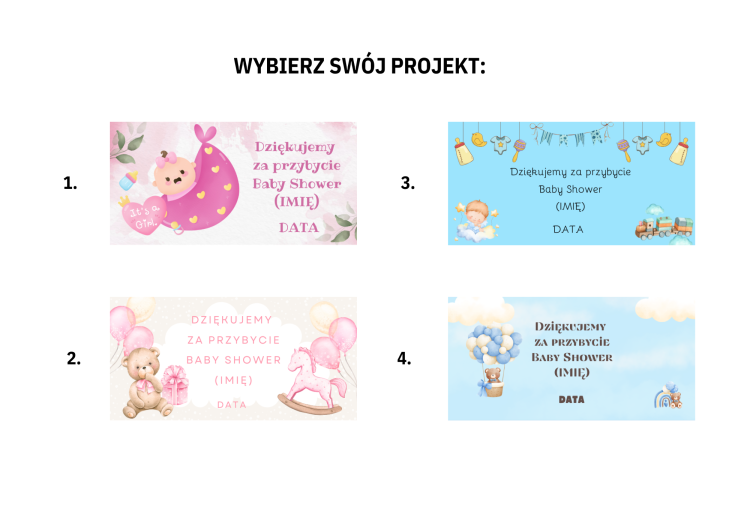 Baby Shower Gastgeschenke – verschiedene Etikett Designs Auswahl