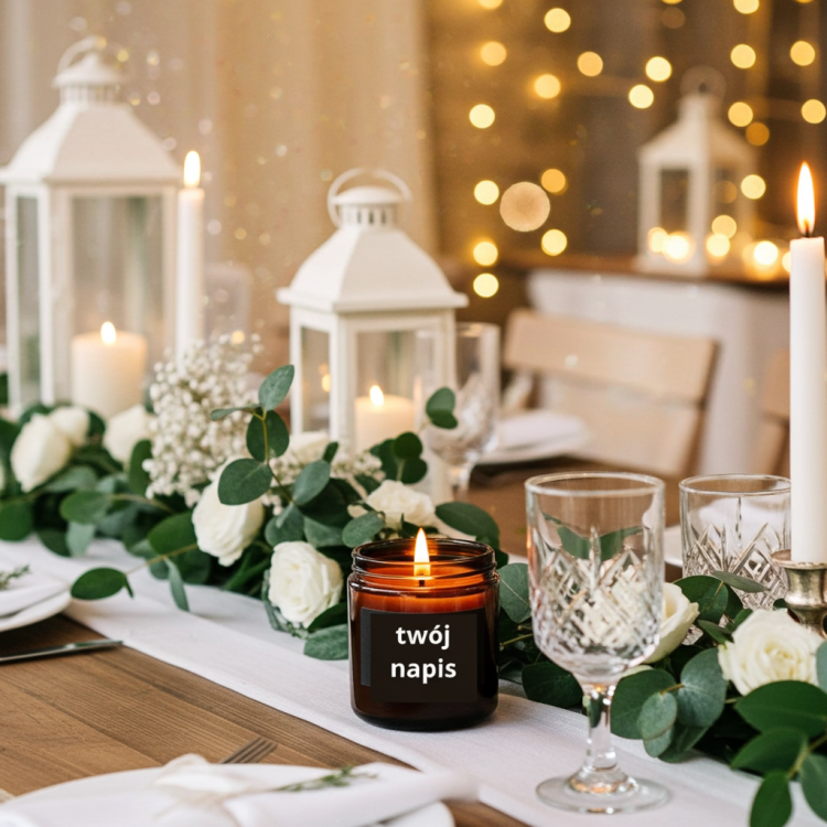 Personalisierte Sojakerze Gastgeschenk – Design
