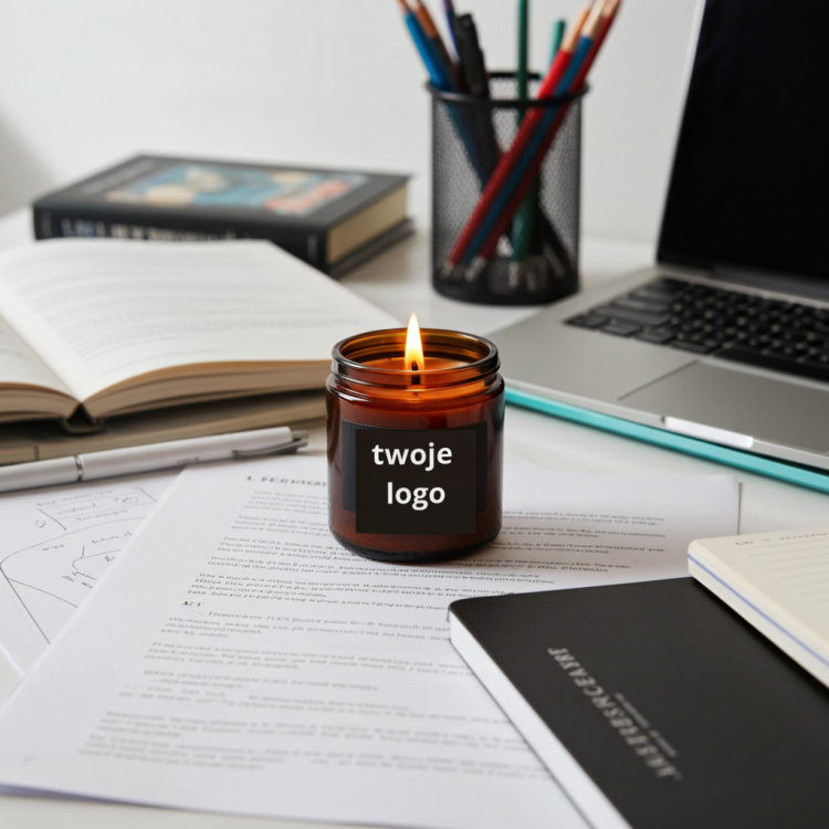 personalised soy candle 30 ml with logo