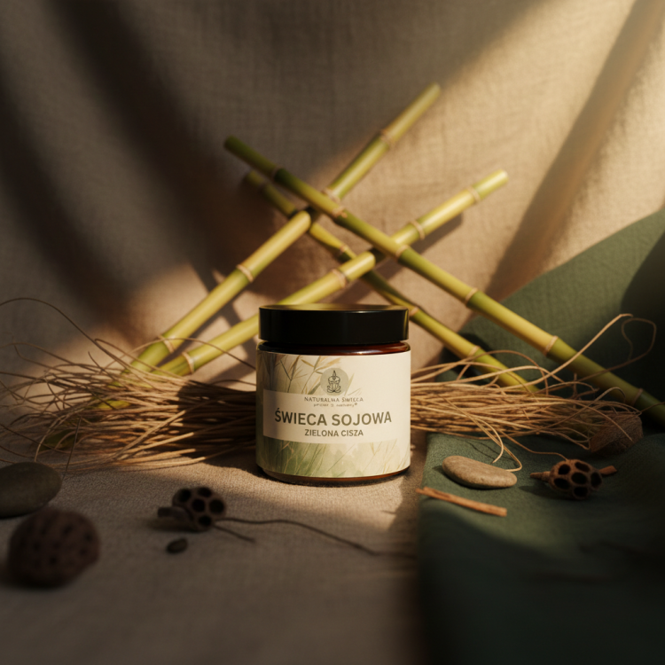 green soy candle wood wick natural