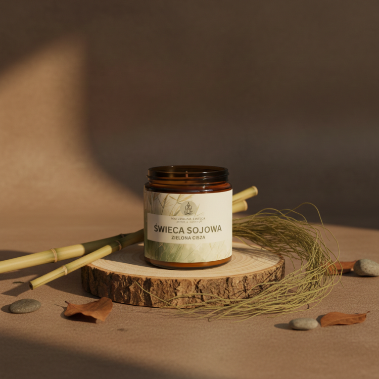 natural candle green woody fragrance