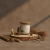 natural candle glass jar wooden lid