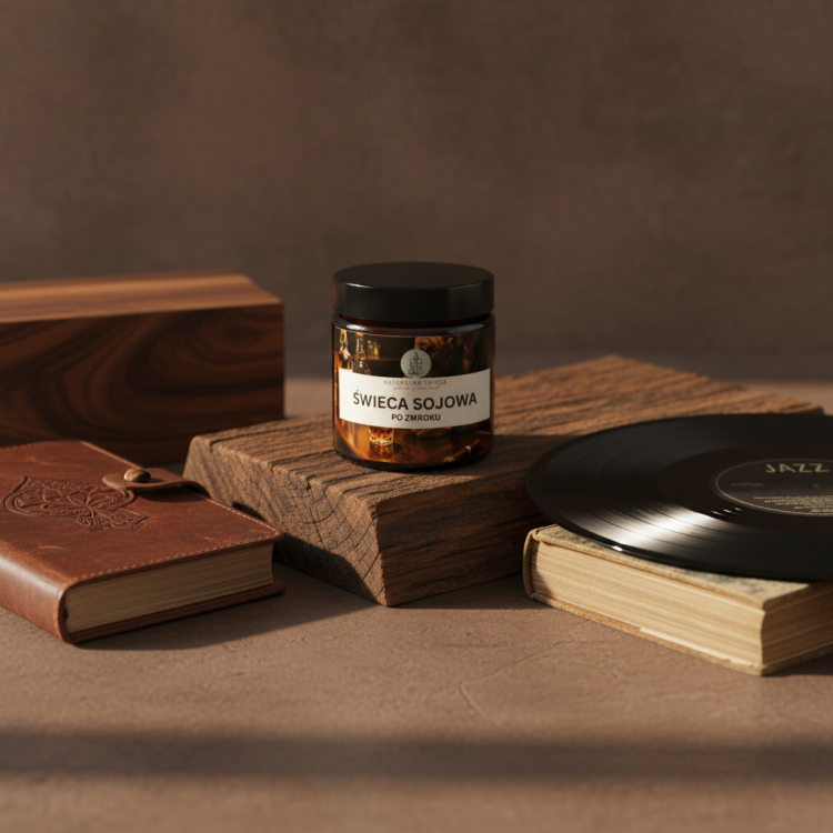 wood wick candle evening