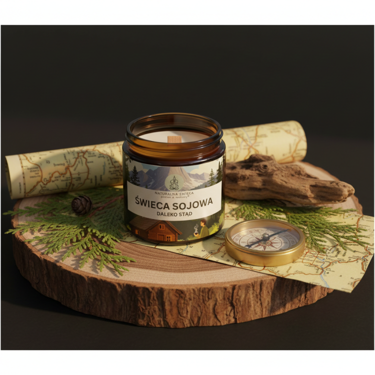 naturalna świeca zapachowa cedr ambra zioła
