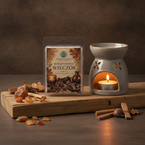 Bursztynowy Wieczór – wosk zapachowy 65 g do kominka