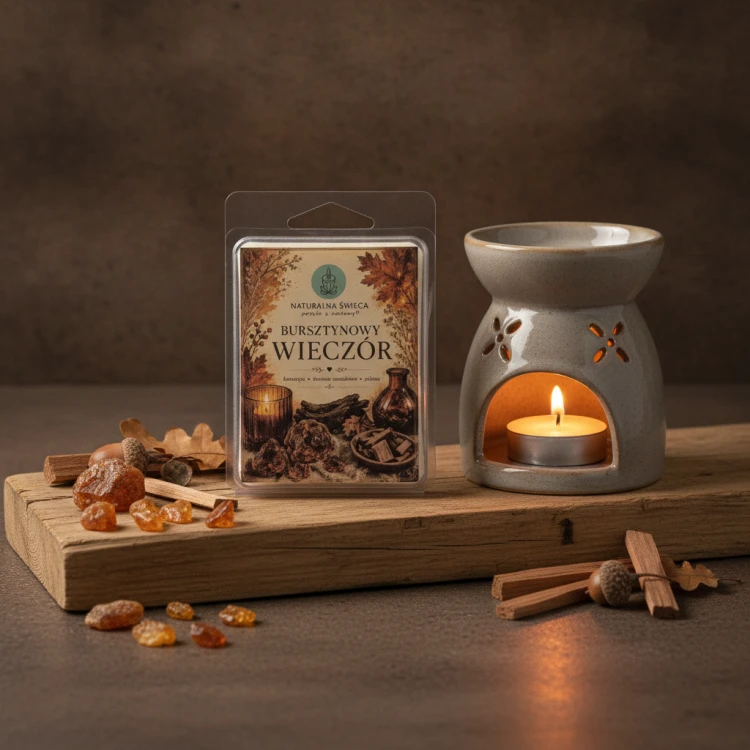 Bursztynowy Wieczór – wosk zapachowy 65 g do kominka