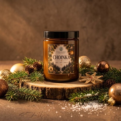 Świeca sojowa CHOINKA 180 ml – świąteczna świeca zapachowa