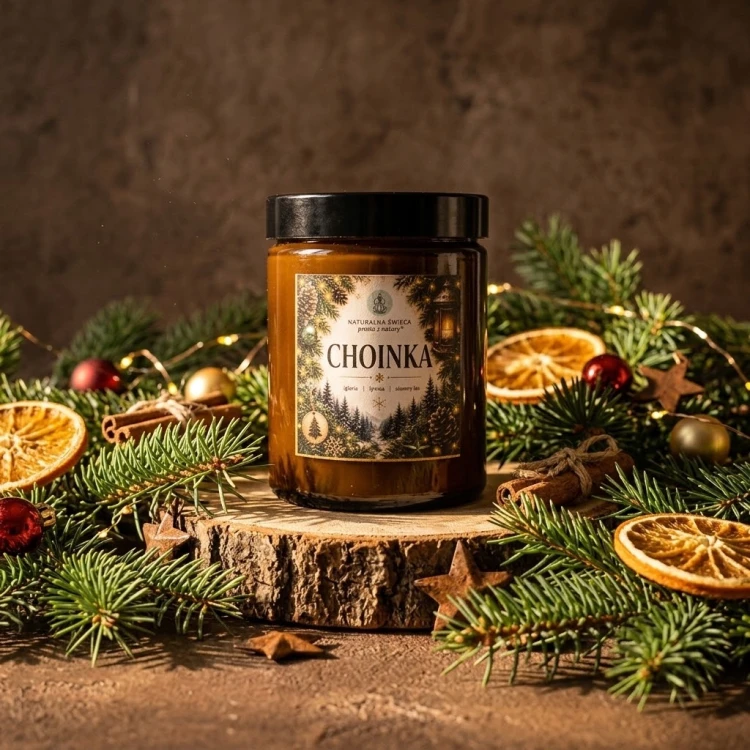 Świąteczny prezent – świeca o zapachu choinki 180 ml