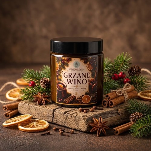 Świeca sojowa GRZANE WINO 120 ml – świąteczna świeca zapachowa
