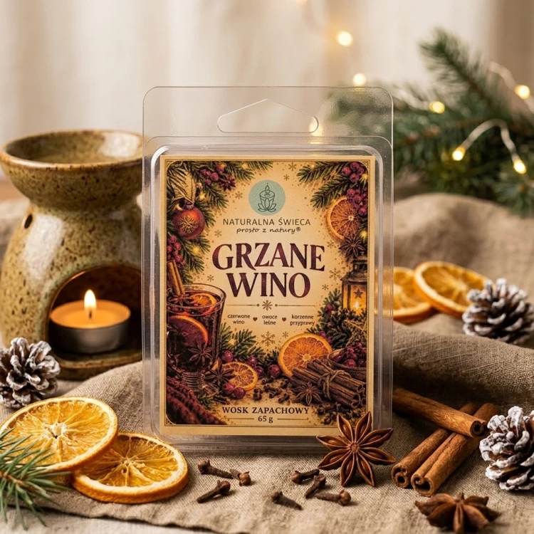 Wosk sojowy GRZANE WINO do kominka zapachowego