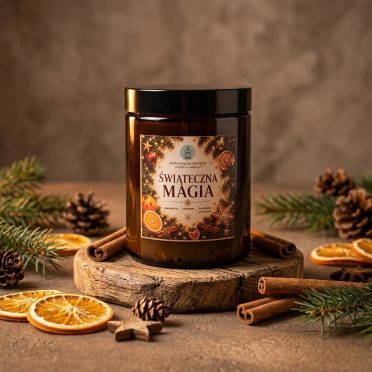 Świąteczny prezent – świeca pomarańcza i cynamon 180 ml