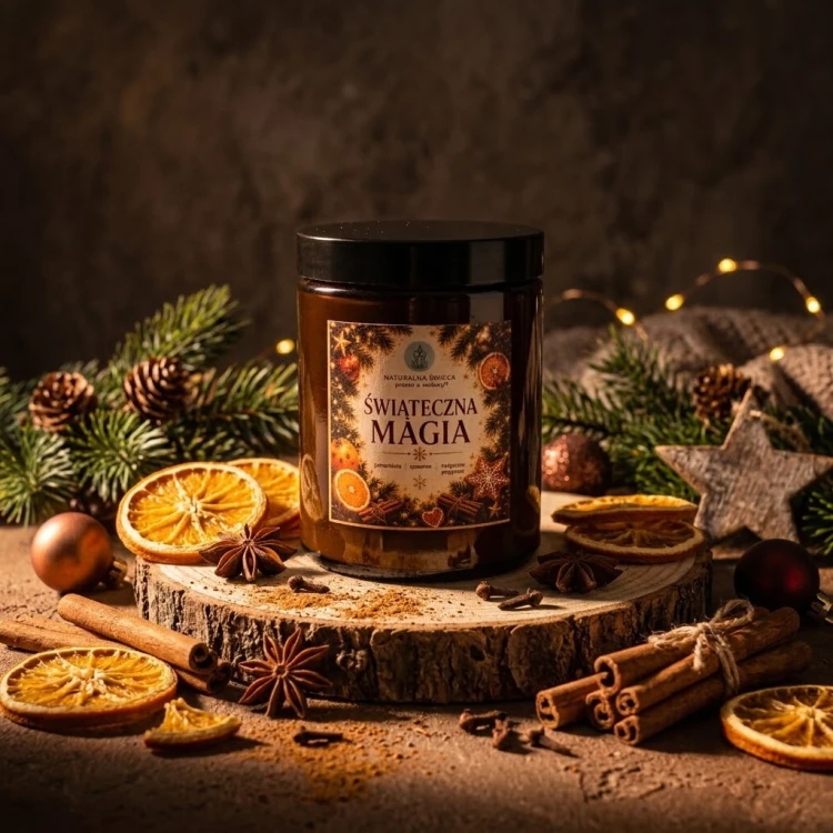 ŚWIĄTECZNA MAGIA – świeca sojowa na Boże Narodzenie 180 ml