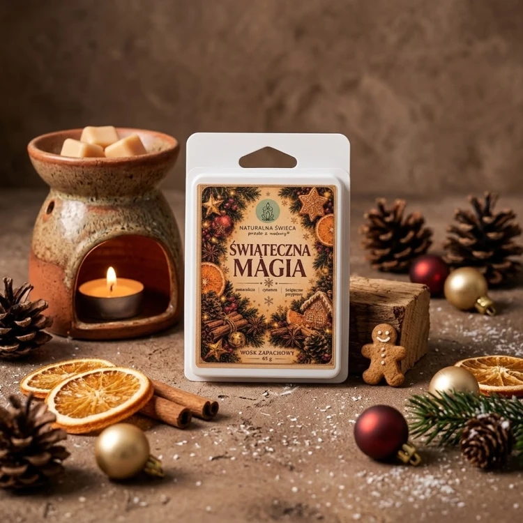 Wosk sojowy ŚWIĄTECZNA MAGIA do kominka zapachowego