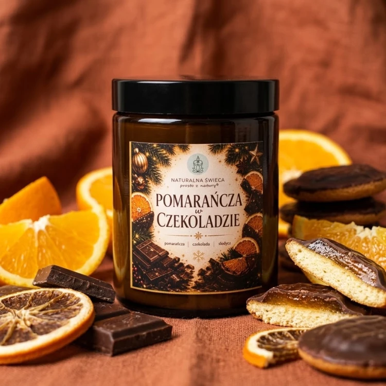 Świeca zapachowa POMARAŃCZA W CZEKOLADZIE – słodki aromat