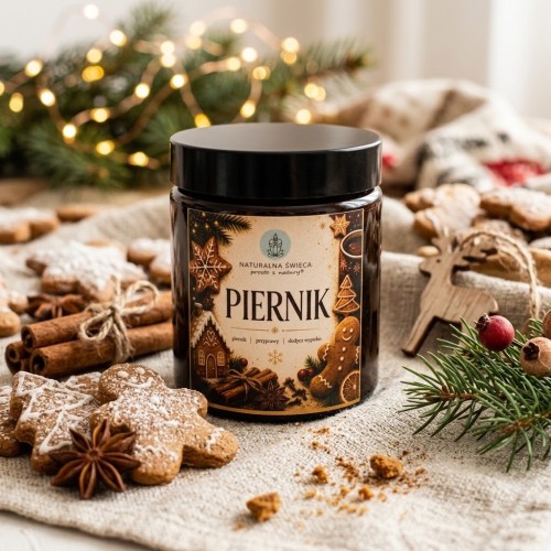 Świeca sojowa PIERNIK 120 ml – świąteczna świeca zapachowa