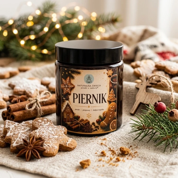 Świeca sojowa PIERNIK 120 ml – świąteczna świeca zapachowa