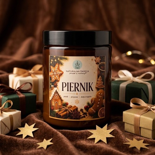 Świeca sojowa PIERNIK 180 ml – bestsellerowy zapach świąt