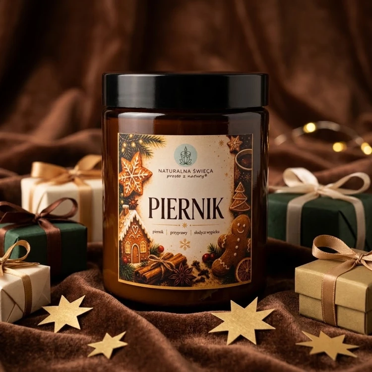 Świeca sojowa PIERNIK 180 ml – bestsellerowy zapach świąt