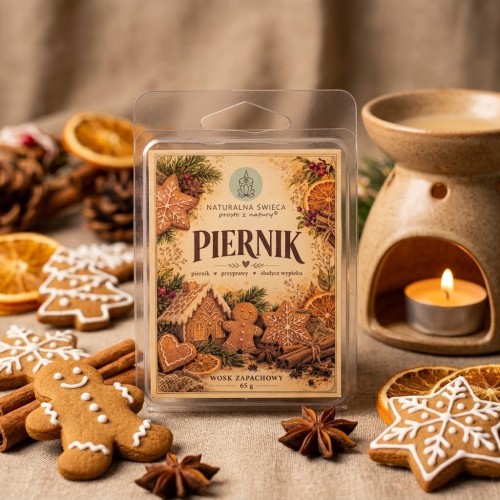 Wosk sojowy o zapachu piernika do kominka