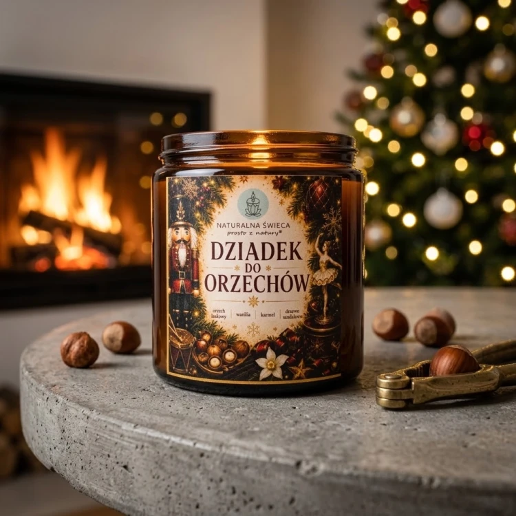 Świąteczna świeca sojowa Dziadek do Orzechów 120 ml