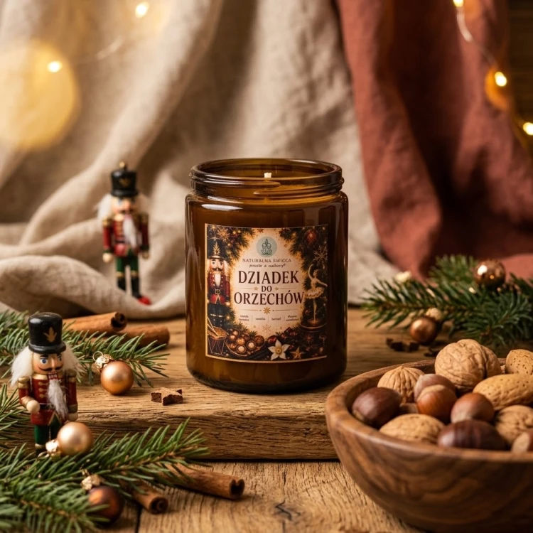 Świąteczny prezent – świeca sojowa Dziadek do Orzechów 180 ml